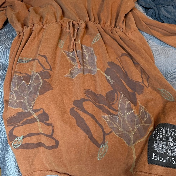 Blue Fish Brown and Black Artistic Patch Shirt or Dress - Picture 3 of 10